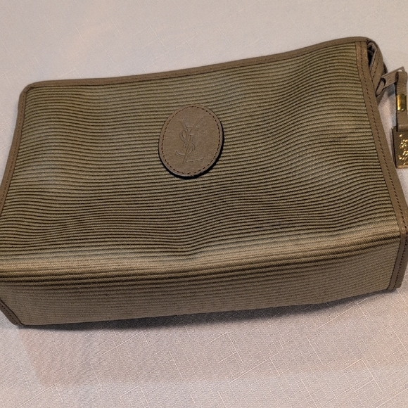 Yves Saint Laurent Khaki Men's Toiletry Bag - Picture 1 of 4